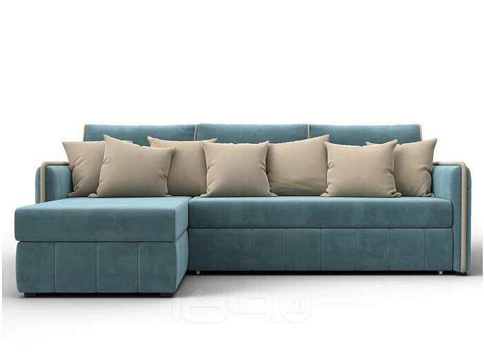 Диван угловой лига-078 угол левый seven 113 бирюзовый/seven 729 бежевый дельфин