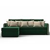 Диван угловой лига-078 угол левый seven 626 зеленый/seven 729 бежевый дельфин
