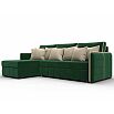 Диван угловой лига-078 угол левый seven 626 зеленый/seven 729 бежевый дельфин