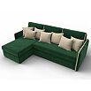 Диван угловой лига-078 угол левый seven 626 зеленый/seven 729 бежевый дельфин