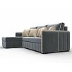 Диван угловой лига-078 угол левый seven 17 серый/seven 35 черный дельфин