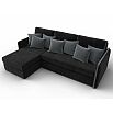 Диван угловой лига-078 угол левый seven 35 черный/seven 17 серый дельфин