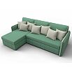 Диван угловой лига-078 угол левый амур 11 зеленый/амур 02 бежевый дельфин