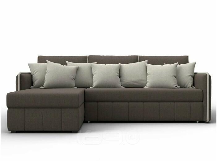 Диван угловой лига-078 угол левый амур 05 коричневый/амур 02 бежевый дельфин