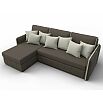 Диван угловой лига-078 угол левый амур 05 коричневый/амур 02 бежевый дельфин
