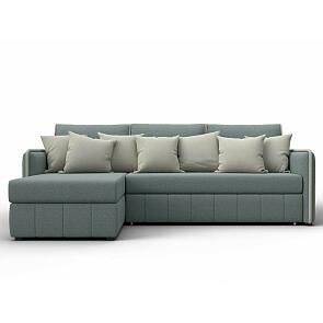 Диван угловой лига-078 угол левый амур 07 серый/амур 02 бежевый дельфин