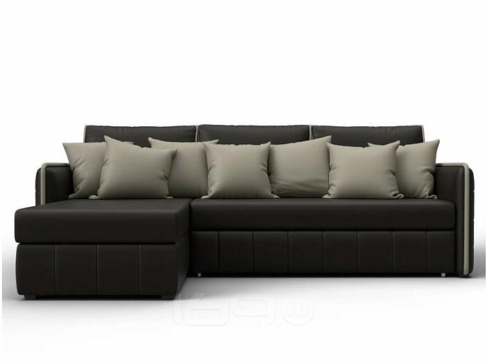 Диван угловой лига-078 угол левый grifon 12 коричневый/grifon 04 бежевый дельфин