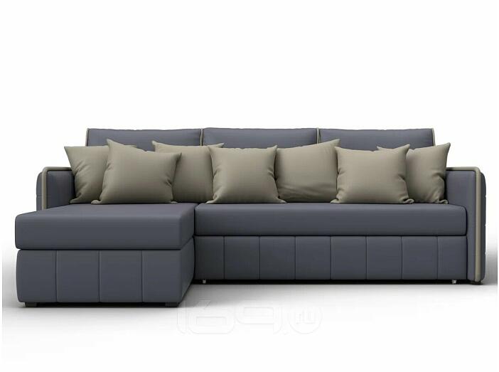 Диван угловой лига-078 угол левый grifon 15 серый/grifon 04 бежевый дельфин