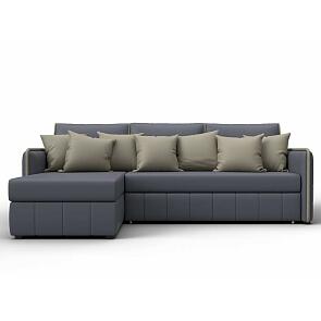 Диван угловой лига-078 угол левый grifon 15 серый/grifon 04 бежевый дельфин