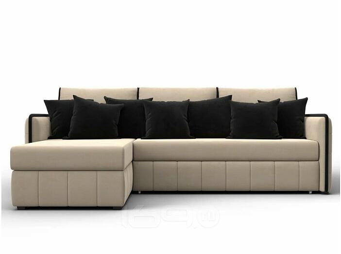 Диван угловой лига-078 угол левый seven 729 бежевый/seven 727 коричневый дельфин