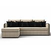 Диван угловой лига-078 угол левый seven 729 бежевый/seven 727 коричневый дельфин