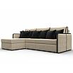 Диван угловой лига-078 угол левый seven 729 бежевый/seven 727 коричневый дельфин