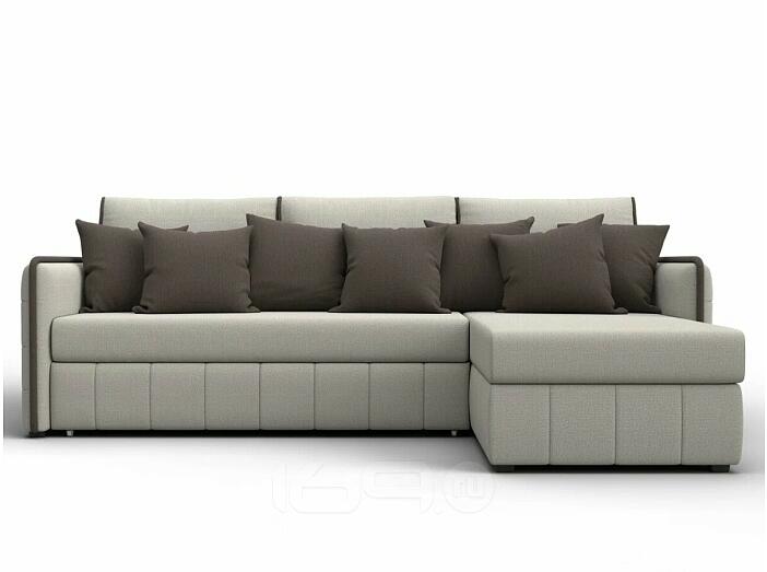 Диван угловой лига-078 угол правый амур 02 бежевый/амур 05 коричневый дельфин