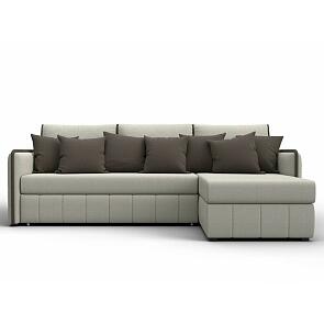 Диван угловой лига-078 угол правый амур 02 бежевый/амур 05 коричневый дельфин