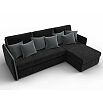 Диван угловой лига-078 угол правый seven 35 черный/seven 17 серый дельфин