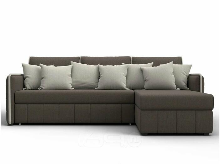 Диван угловой лига-078 угол правый амур 05 коричневый/амур 02 бежевый дельфин