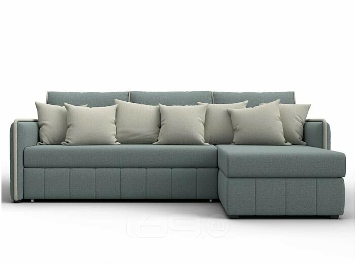 Диван угловой лига-078 угол правый амур 07 серый/амур 02 бежевый дельфин