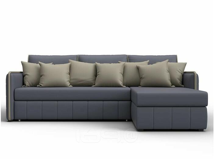 Диван угловой лига-078 угол правый grifon 15 серый/grifon 04 бежевый дельфин