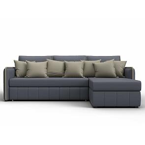 Диван угловой лига-078 угол правый grifon 15 серый/grifon 04 бежевый дельфин