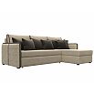 Диван угловой лига-078 угол правый seven 729 бежевый/seven 727 коричневый дельфин