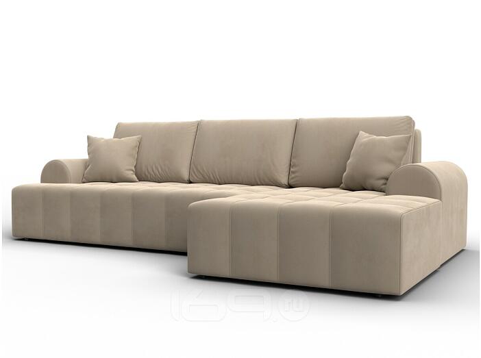 Диван угловой лига-080 угол правый seven 729 бежевый еврокнижка