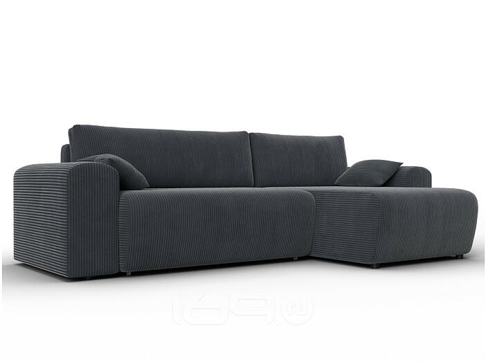 Диван угловой лига велюр-099 угол универсальный vertical серый еврокнижка
