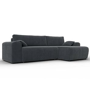Диван угловой лига велюр-099 угол универсальный vertical серый еврокнижка