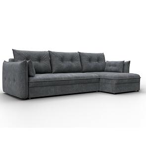 Диван угловой лига велюр-100 нпб угол универсальный brut 16 темно-серый еврокнижка