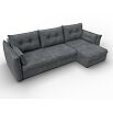 Диван угловой лига велюр-100 нпб угол универсальный brut 16 темно-серый еврокнижка