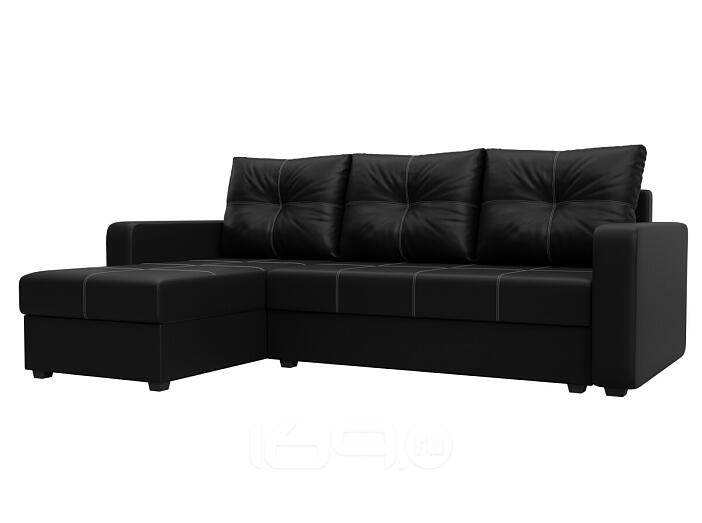 Диван угловой ливерпуль лайт левый угол черный еврокнижка