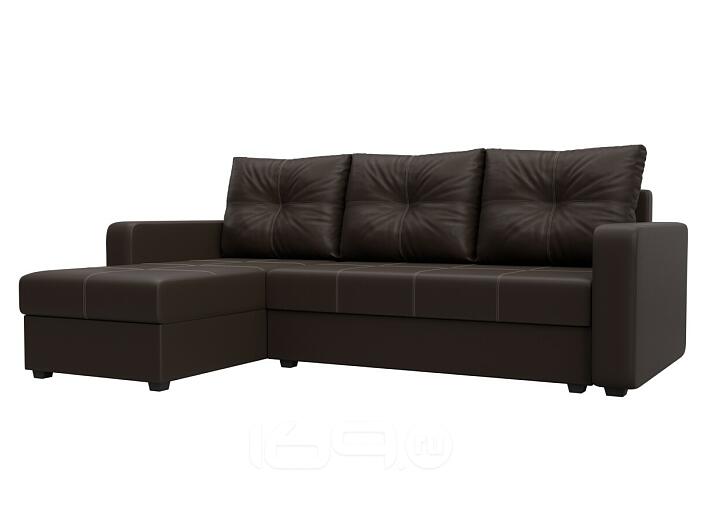 Диван угловой ливерпуль лайт левый угол коричневый еврокнижка