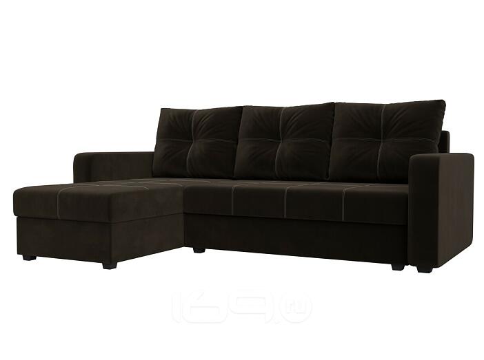 Диван угловой ливерпуль лайт левый угол коричневый еврокнижка