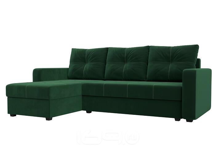 Диван угловой ливерпуль лайт левый угол seven 626 зеленый еврокнижка