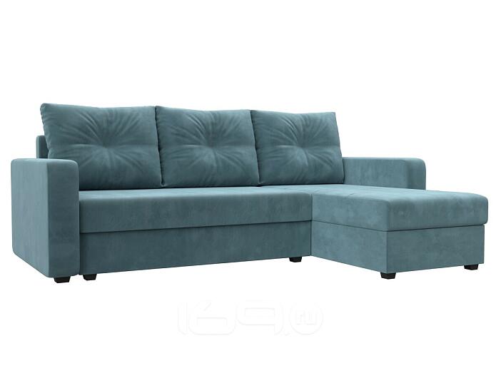 Диван угловой ливерпуль лайт правый угол seven 113 бирюзовый еврокнижка