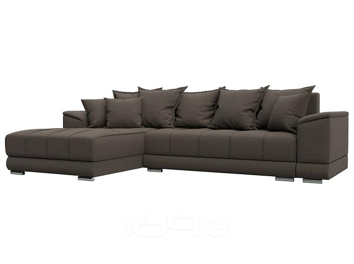Диван угловой нордстар рогожка левый угол амур 05 коричневый еврокнижка