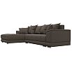 Диван угловой нордстар рогожка левый угол амур 05 коричневый еврокнижка
