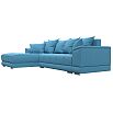 Диван угловой нордстар рогожка левый угол амур 10 голубой еврокнижка