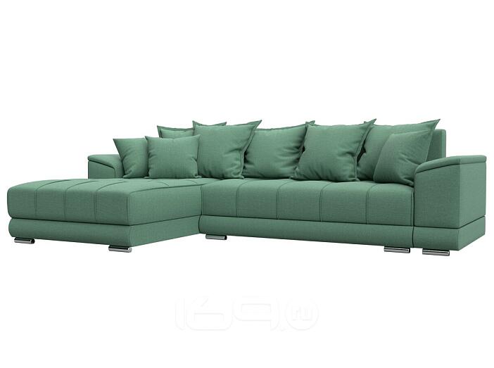 Диван угловой нордстар рогожка левый угол амур 11 зеленый еврокнижка