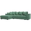 Диван угловой нордстар рогожка левый угол амур 11 зеленый еврокнижка