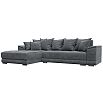 Диван угловой нордстар велюр левый угол brut 16 темно-серый еврокнижка