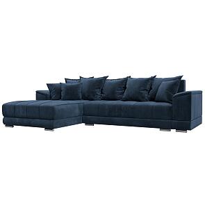 Диван угловой нордстар велюр левый угол tower 13 синий еврокнижка