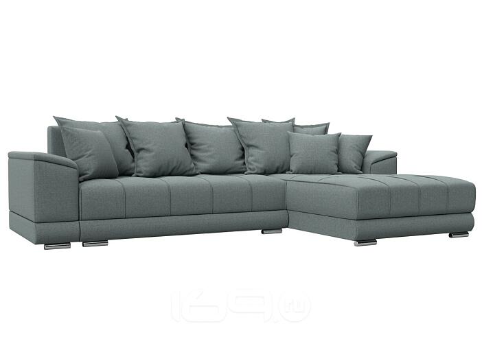 Диван угловой нордстар рогожка правый угол амур 07 серый еврокнижка