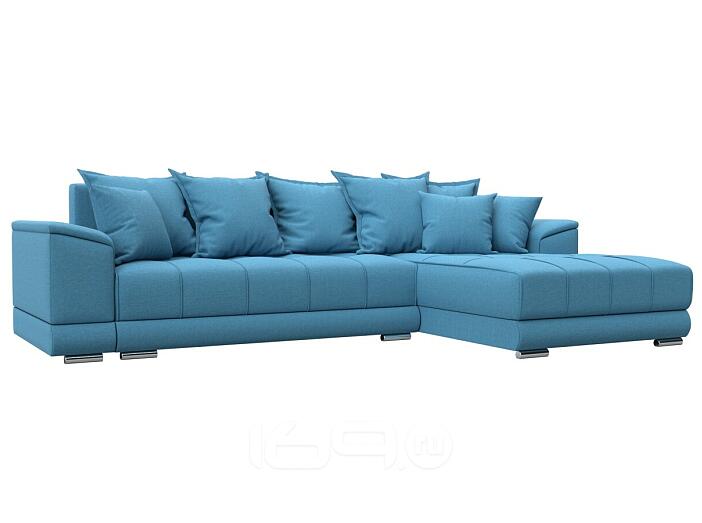 Диван угловой нордстар рогожка правый угол амур 10 голубой еврокнижка