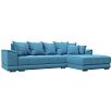 Диван угловой нордстар рогожка правый угол амур 10 голубой еврокнижка