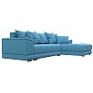 Диван угловой нордстар рогожка правый угол амур 10 голубой еврокнижка