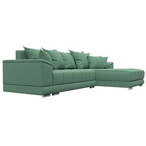 Диван угловой нордстар рогожка правый угол амур 11 зеленый еврокнижка