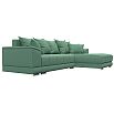 Диван угловой нордстар рогожка правый угол амур 11 зеленый еврокнижка