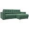 Диван угловой с декором лига-049 нпб рогожка амур 11 зеленый еврокнижка