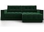 Диван угловой с декором лига-049 нпб велюр seven 626 зеленый еврокнижка
