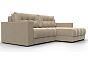 Диван угловой с декором лига-049 нпб велюр seven 729 бежевый еврокнижка